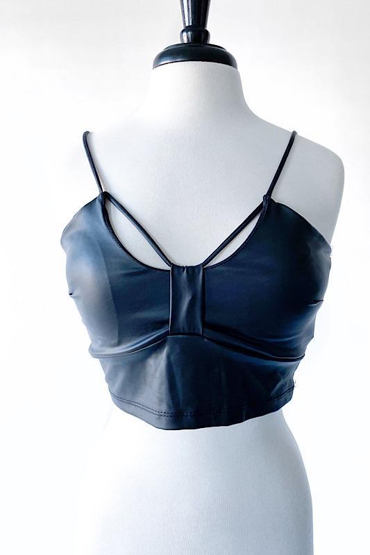 Hunt Faux Leather Crop Top - Spoiled Me Rotten 