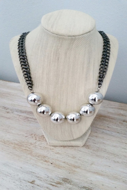Silver Pearled Necklace - Spoiled Me Rotten Boutique 