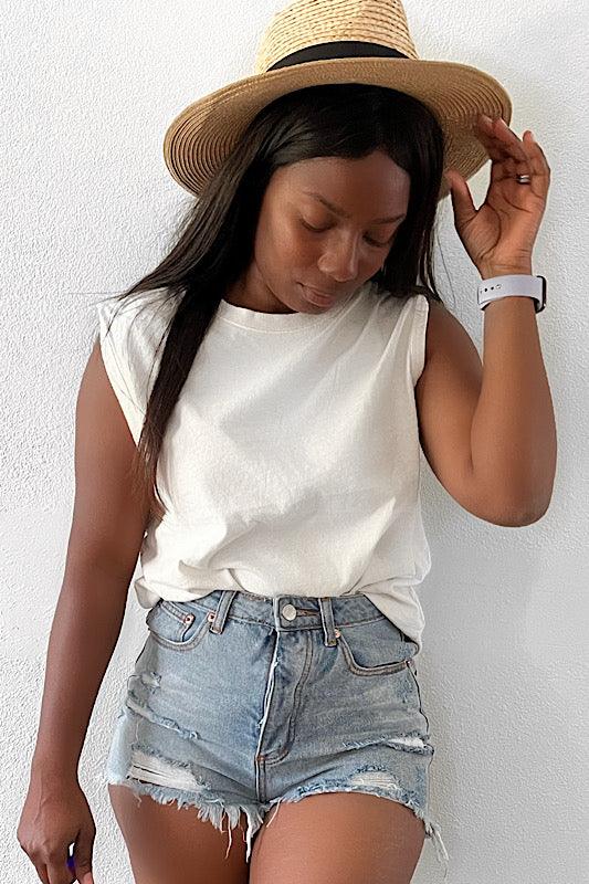 Oversized Sleeveless Top - Spoiled Me Rotten 