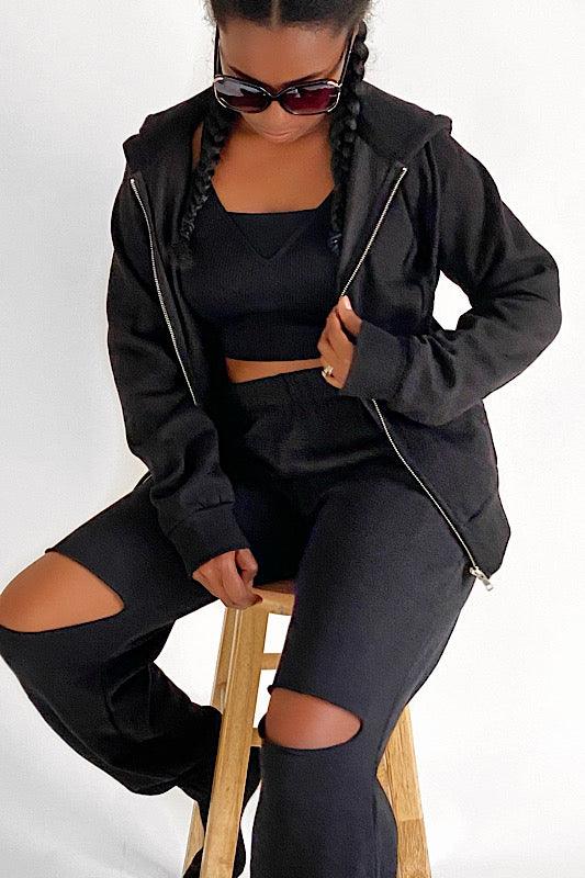After Dark Distressed Sweatpants - Spoiled Me Rotten 