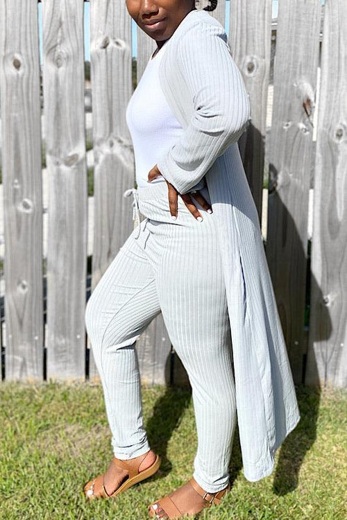 Brittany Ribbed Cardigan Set - Spoiled Me Rotten 
